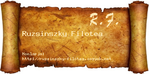 Ruzsinszky Filotea névjegykártya